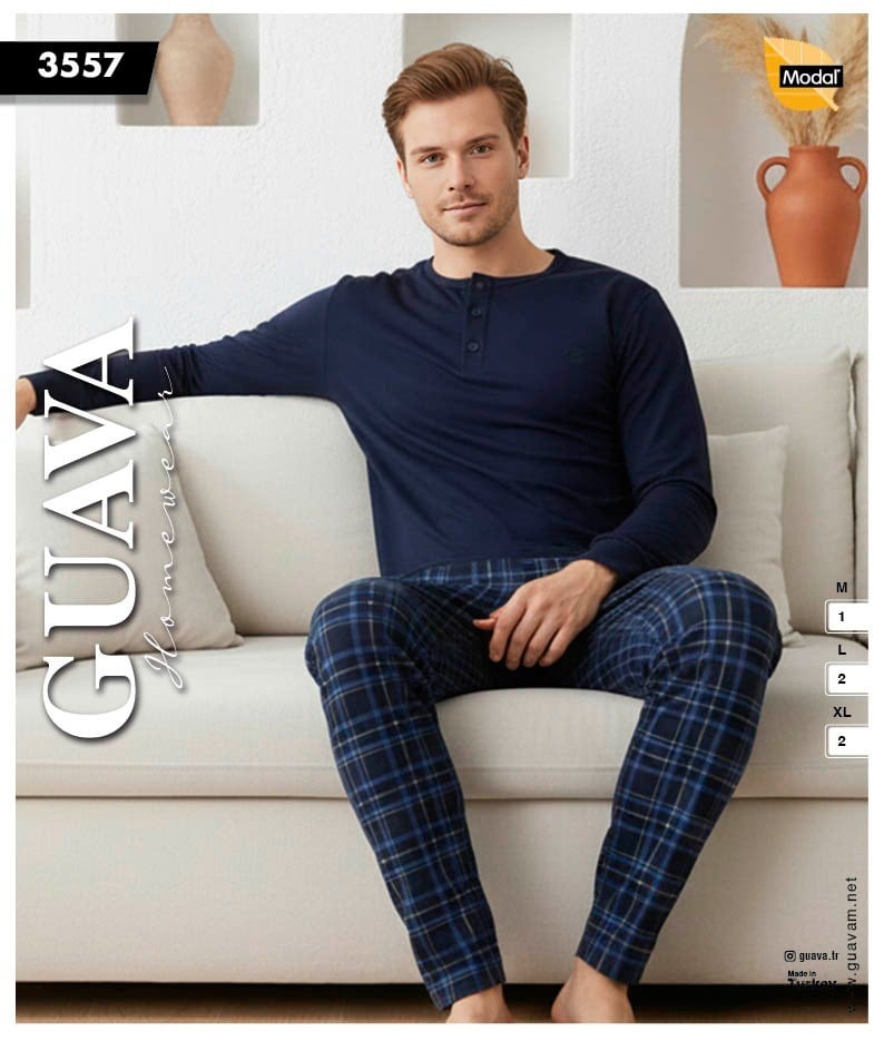 Guava 3557 Erkek Uzun Kollu Pijama Takımı