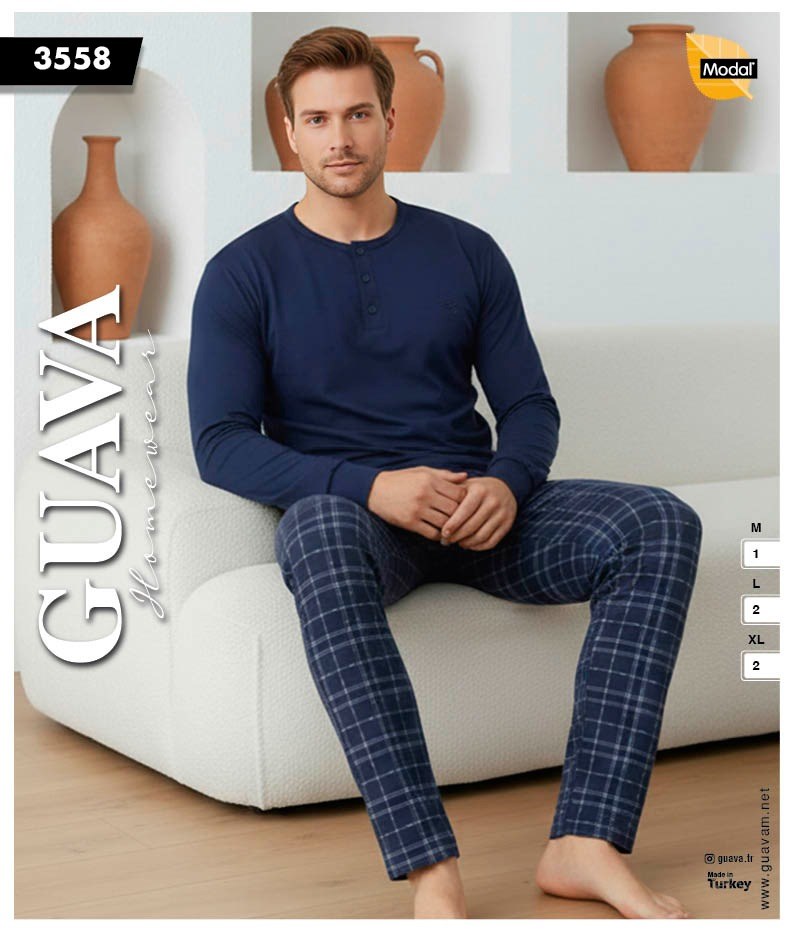 Guava 3558 Erkek Uzun Kollu Pijama Takımı