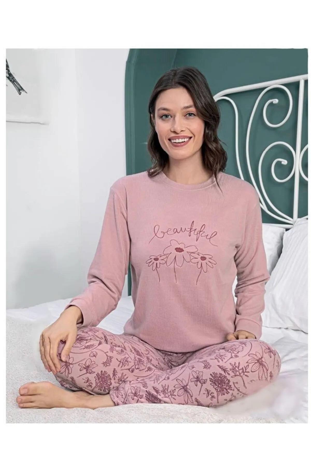 Guava 4235 Kadın Termal Uzun Kollu Pijama Takımı