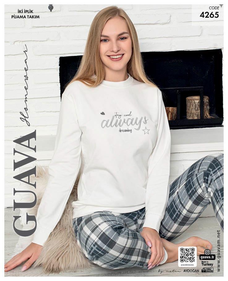 Guava 4265 Kadın 2 İplik Uzun Kollu Pijama Takımı