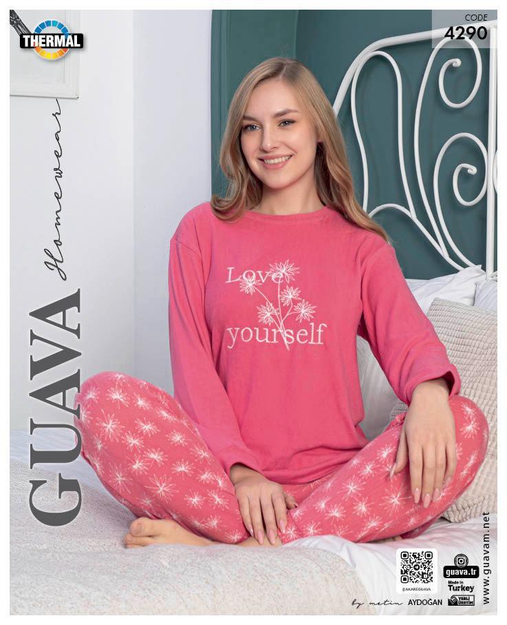Guava 4290 Kadın Termal Uzun Kollu Pijama Takımı