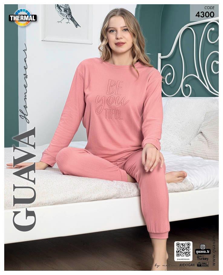 Guava 4300 Kadın Termal Uzun Kollu Pijama Takımı