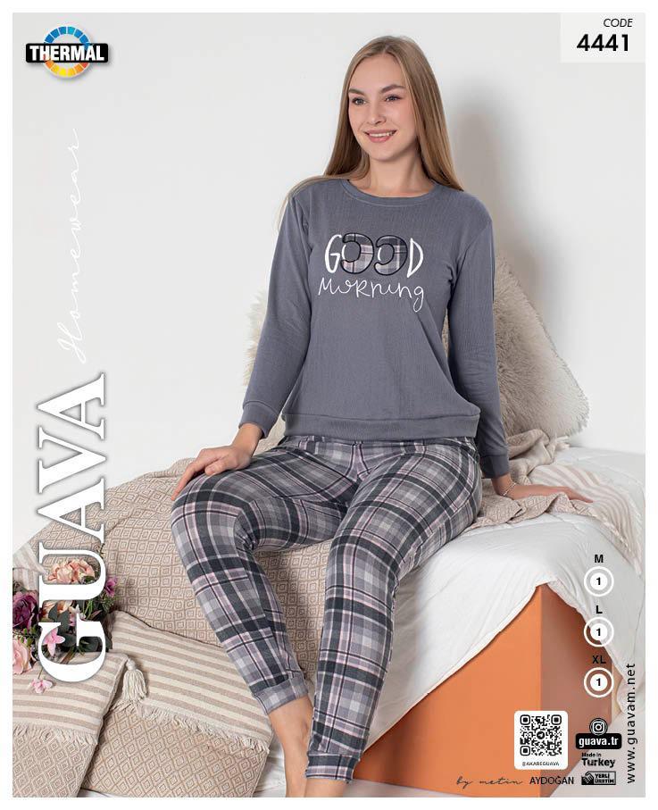 Guava 4441 Kadın Termal Uzun Kollu Pijama Takımı