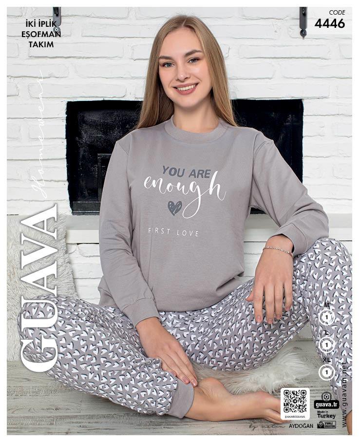 Guava 4446 Kadın 2 İplik Uzun Kollu Pijama Takımı