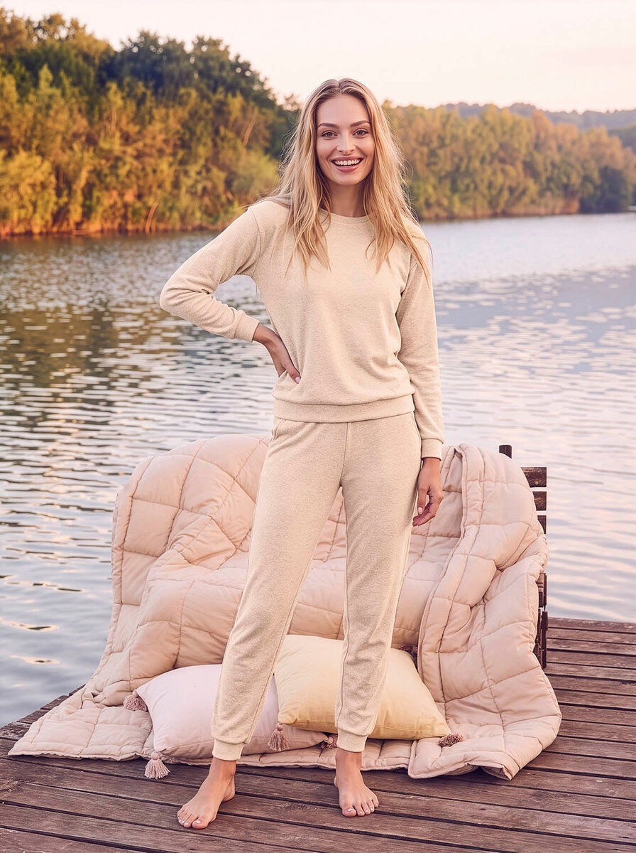 Guava 4587 Kadın Soft Triko Uzun Kol Pijama Takımı