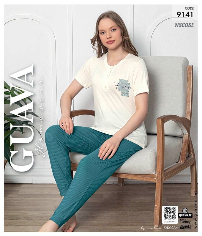 Guava 9141 Kadın Viskon Kısa Kol Pijama Takımı