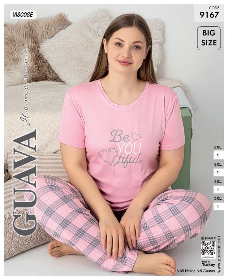 Guava 9167 Kadın Viskon Kısa Kol B.B. Pijama Takımı