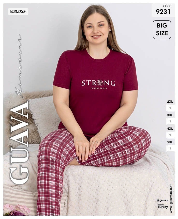 Guava 9231 Kadın Viskon Kısa Kol B.B. Pijama Takımı