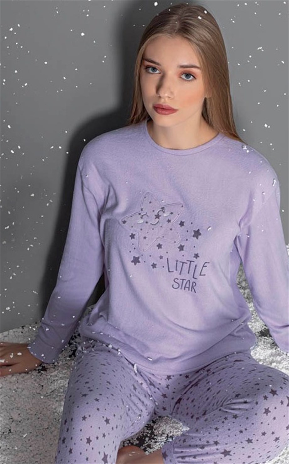 Guava Kadın Lila Termal Uzun Kollu Pijama Takımı 14096