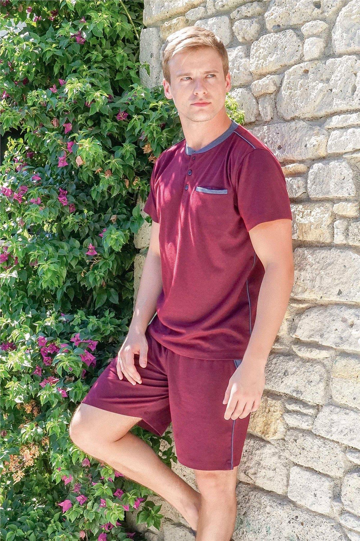Jiber 15013 Erkek Pike Şortlu Pijama Takımı