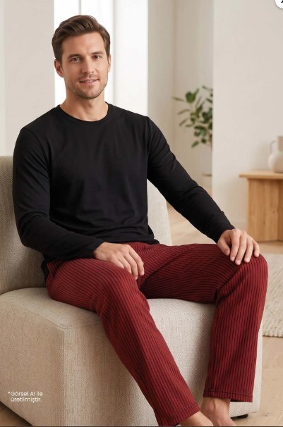 Jiber 15351 Erkek Uzun Kol Pijama Takımı