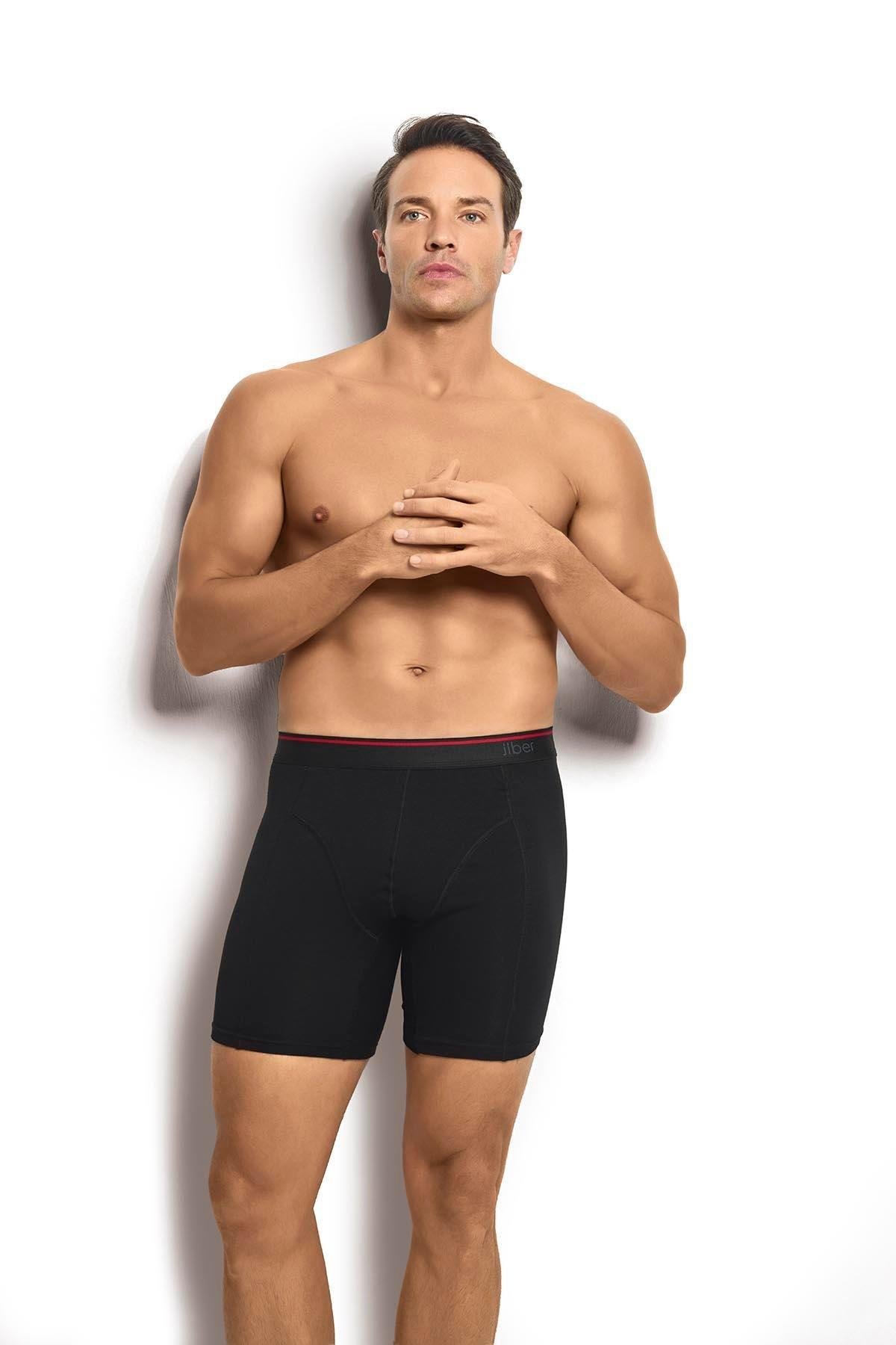 Jiber 268 Erkek Likralı Uzun Boxer (3'lü Paket)