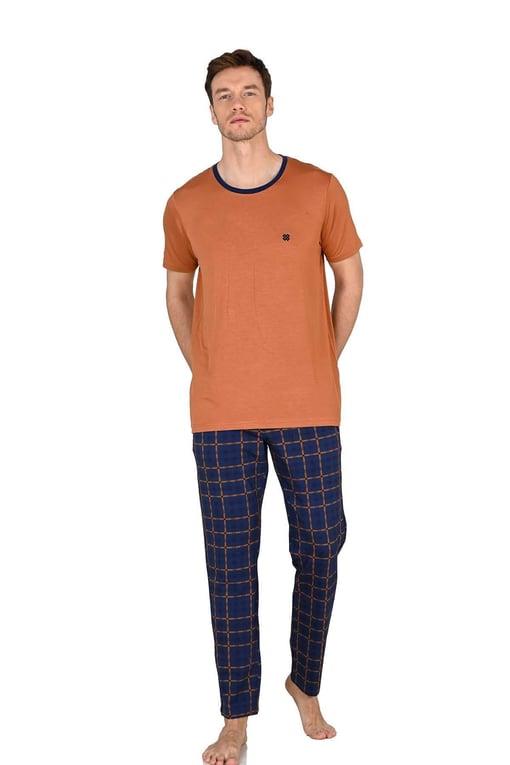Jiber Kiremit  Erkek Kısa Kollu Pijama Takımı
