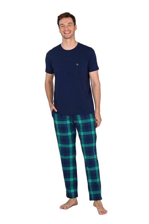 Jiber Lacivert Erkek Kısa Kollu Pijama Takımı