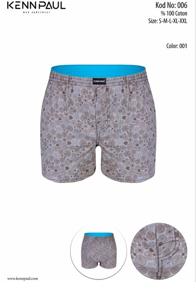 Kenn Paul Erkek Desenli Poplin Boxer - Gloris.com.tr