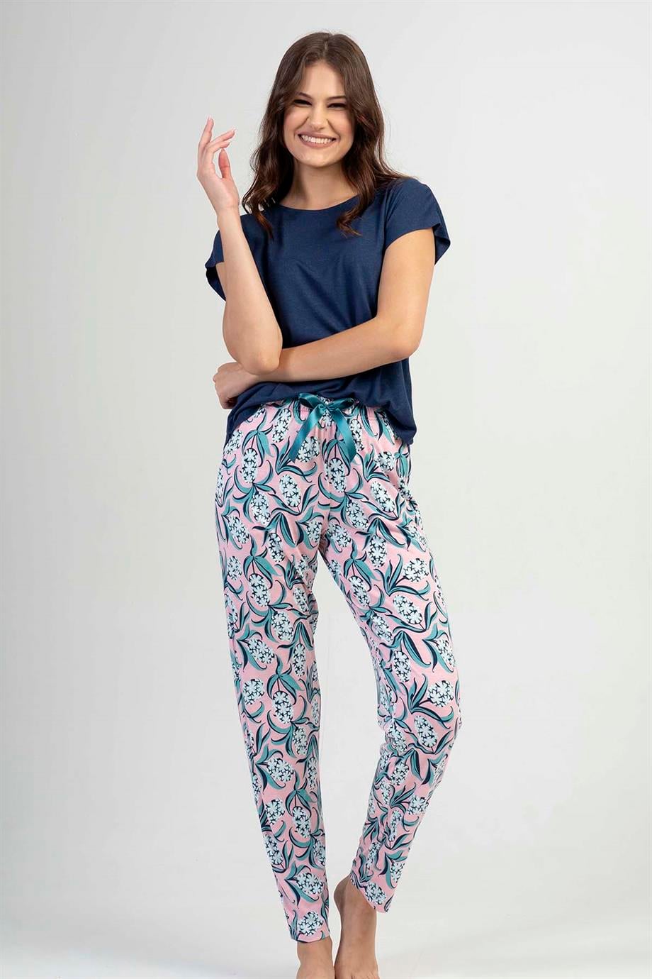 Kezokino 2042070679 Kadın Yarasa Kollu Pijama Takımı