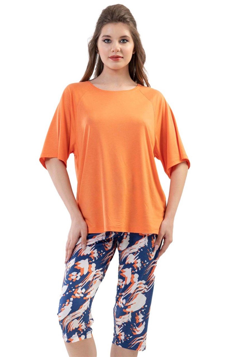 Kezokino1113640778 Kadın Kısa Kollu Kapri Pijama Takımı 1113640778