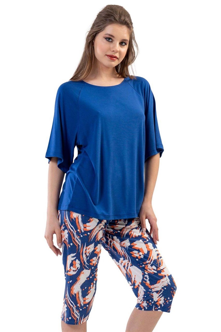 Kezokino1113640778 Kadın Kısa Kollu Kapri Pijama Takımı 1113640778