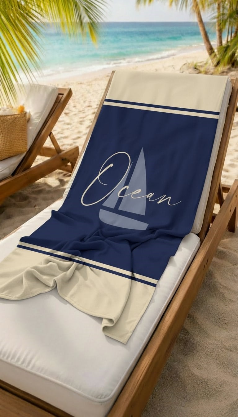 Miami Beach 0124 Kadın Dijital Baskılı Plaj Havlusu