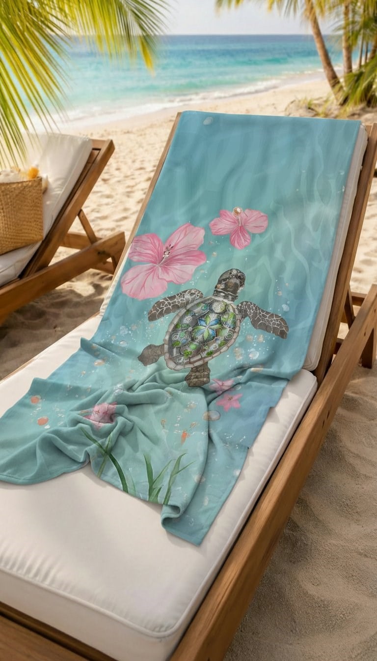 Miami Beach 0125 Kadın Dijital Baskılı Plaj Havlusu