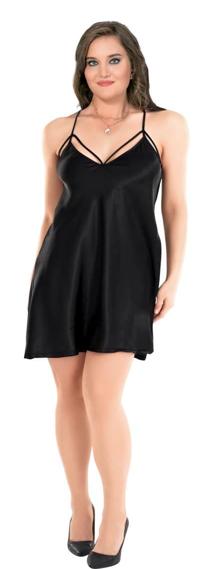 Moongirl 10202 Kadın Büyük Beden Saten Gecelik