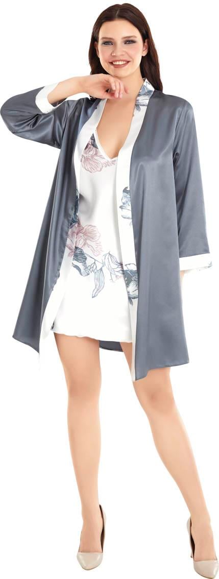 Moongirl Ekru Kadın Saten Kısa İkili Takım