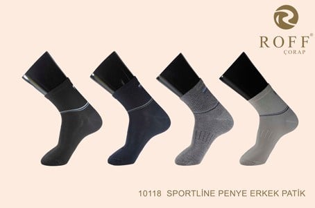 Roff 10118 Erkek Sportline Penye Patik Çorap
