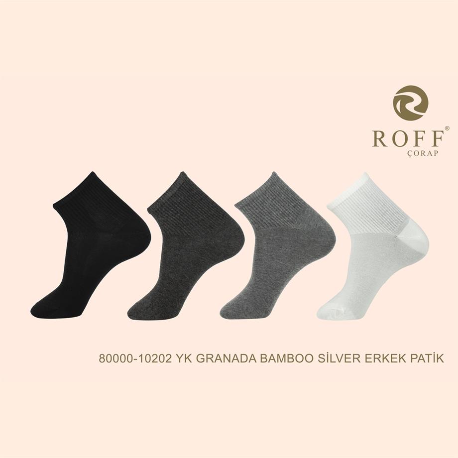 Roff 10202 Erkek Y.K.Granada Silver Micro Bambu Patik Çorap