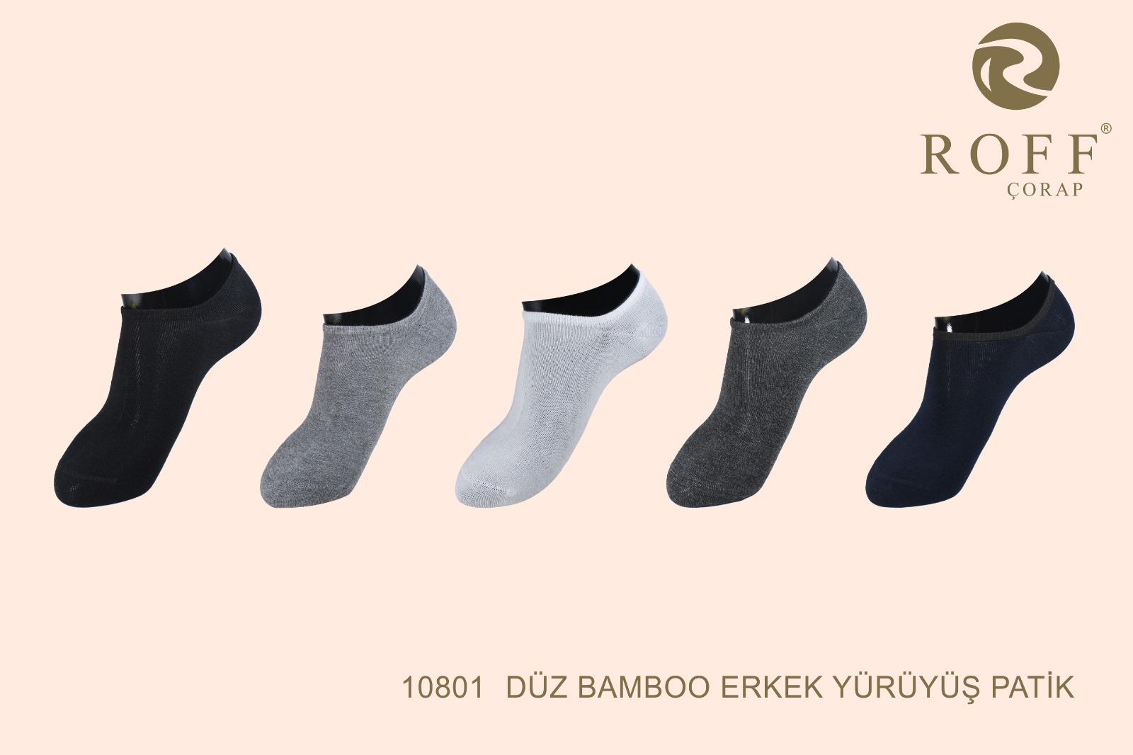 Roff 10801 Erkek Düz Bambu Yürüyüş Patik Çorap