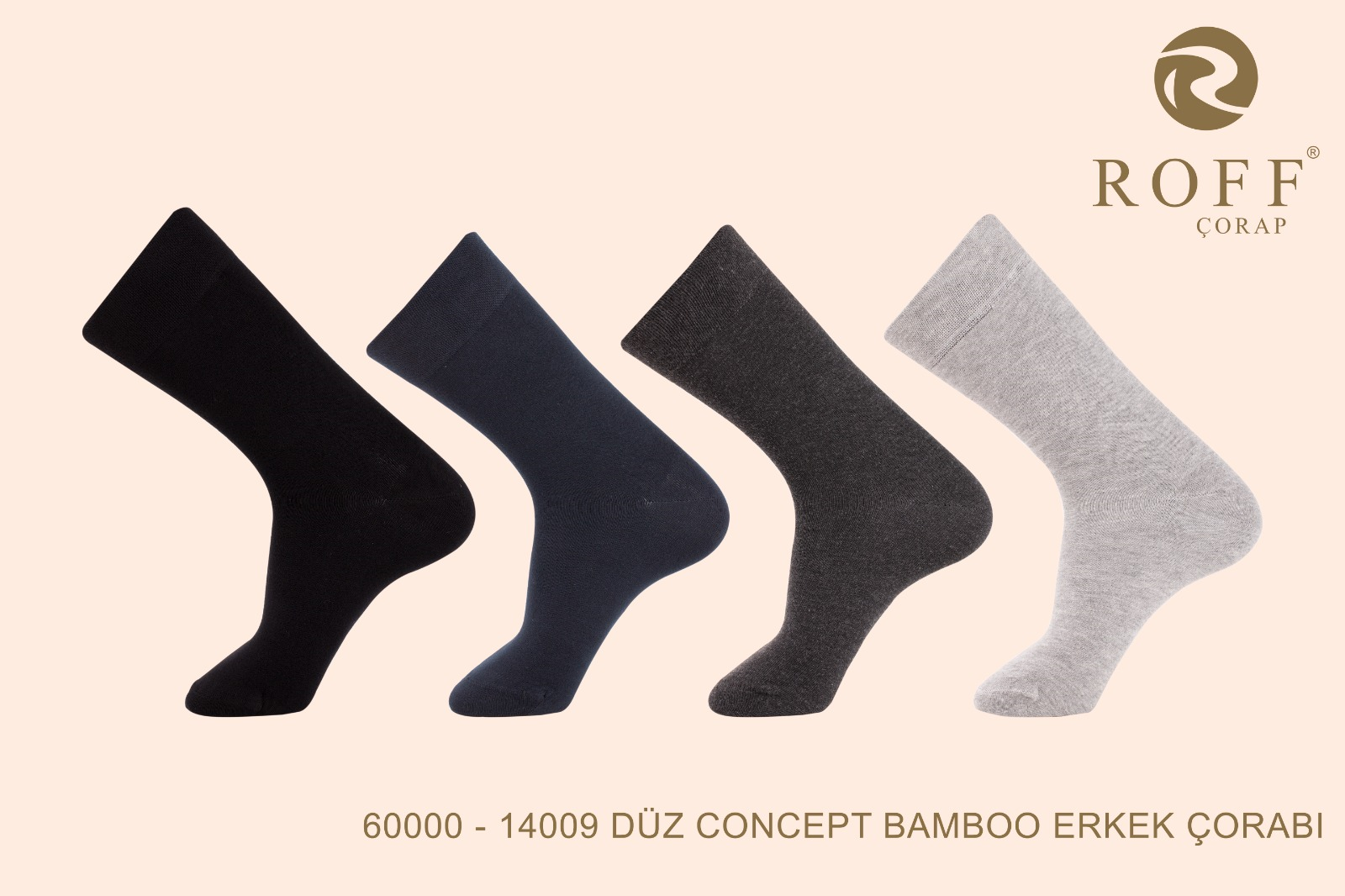 Roff 14009 Erkek Düz Concept Bambu Soket Çorap
