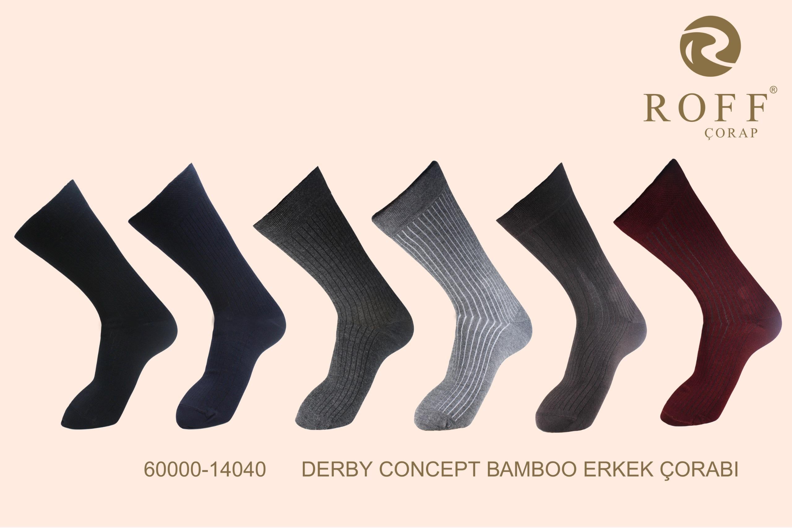 Roff 14040 Erkek Derby Concept Bambu Soket Çorap
