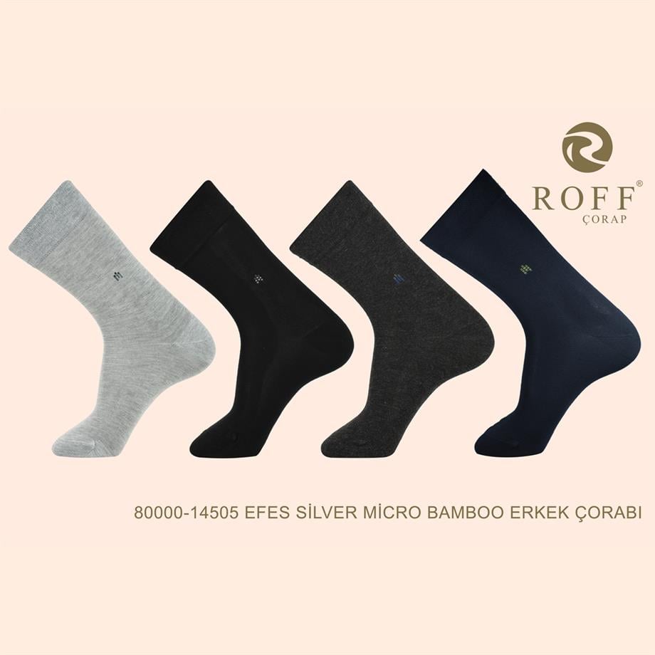 Roff 14505 Erkek Efes Silver Micro Bambu Çorap