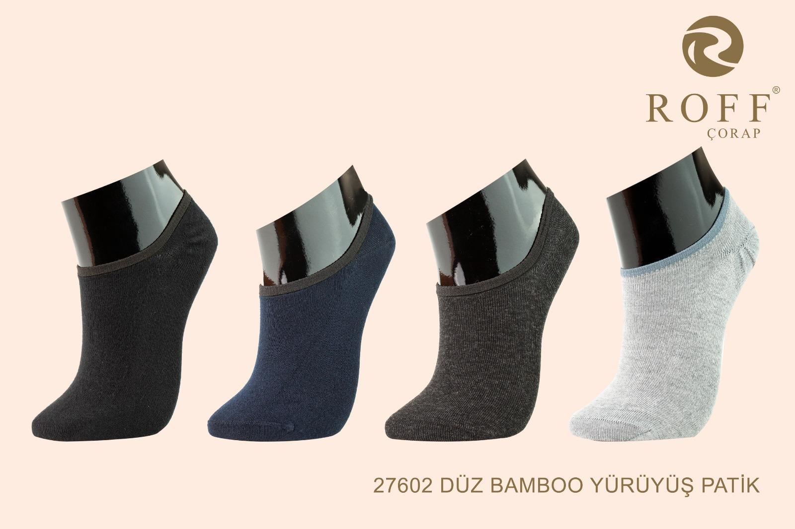 Roff 27602 Kadın Düz Bambu Sneakers Çorap
