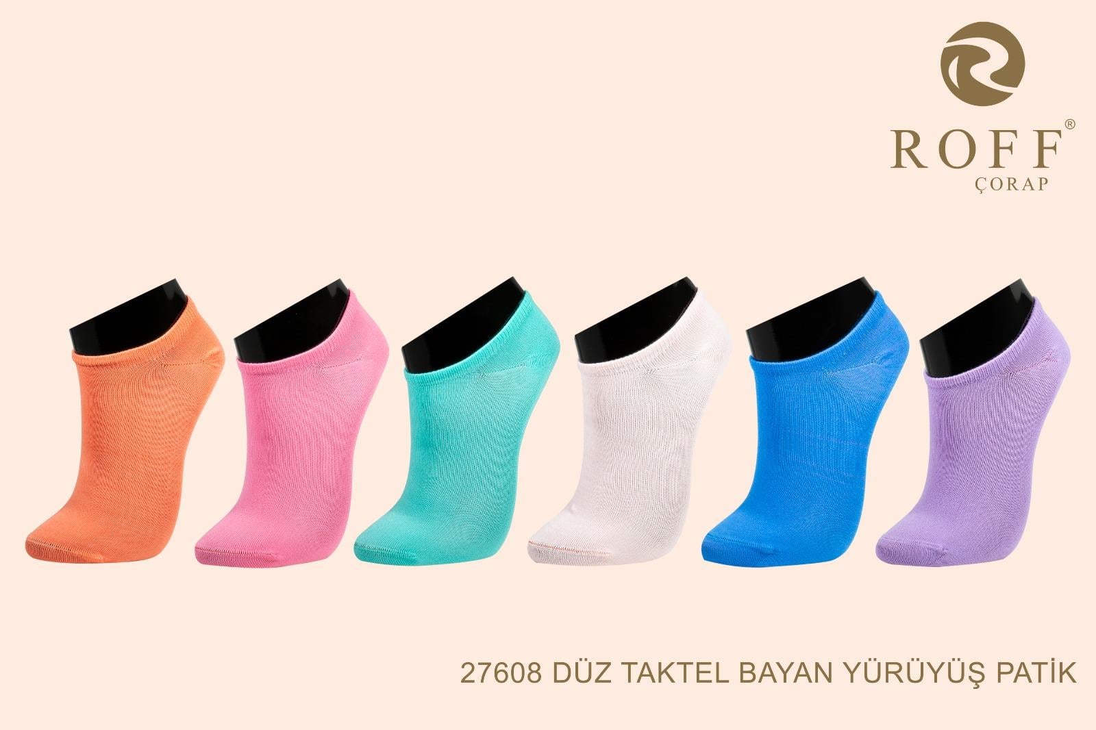 Roff 27608 Kadın Düz Taktel Patik Çorap
