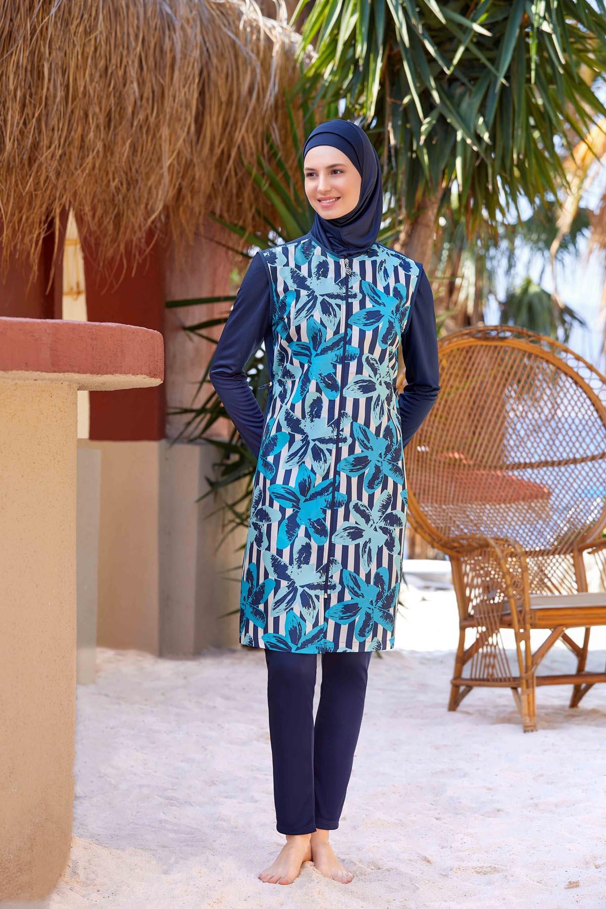 Rozamay 9254 Kadın Likralı Tam Kapalı Tesettür Mayo