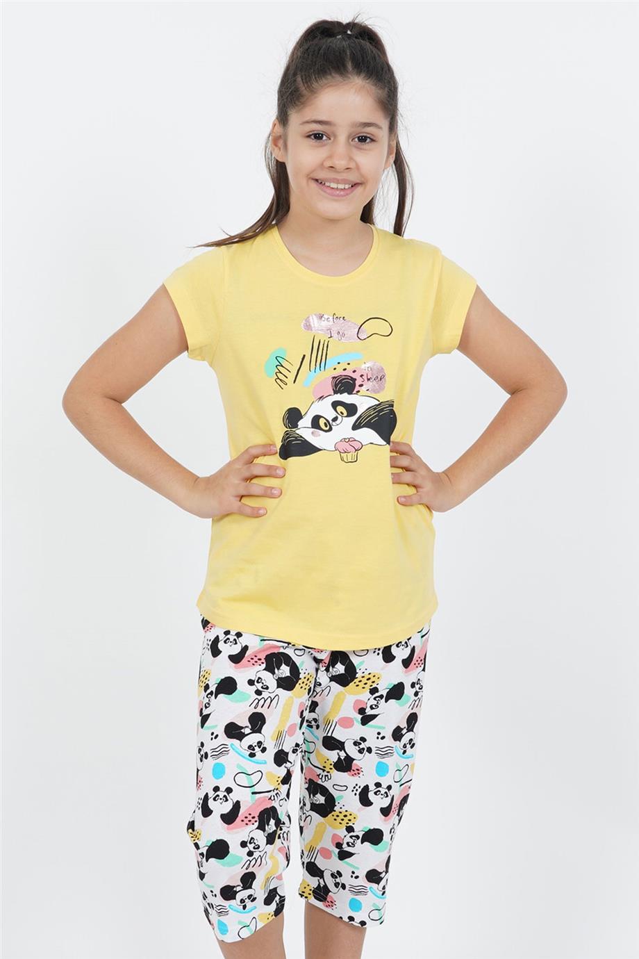 Vienetta 0122762480 Kız Çocuk Kısa Kollu Caprı Pijama Takımı