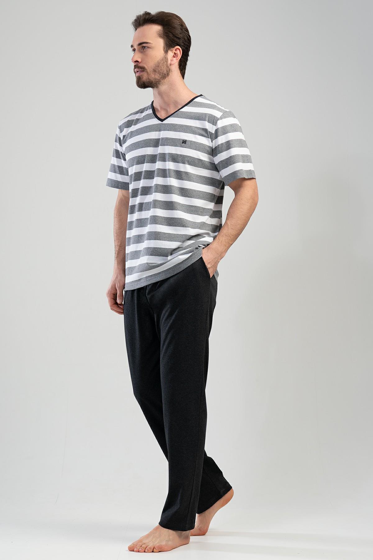 Vienetta 1111880000 Erkek Kısa Kollu Büyük Beden Pijama Takımı