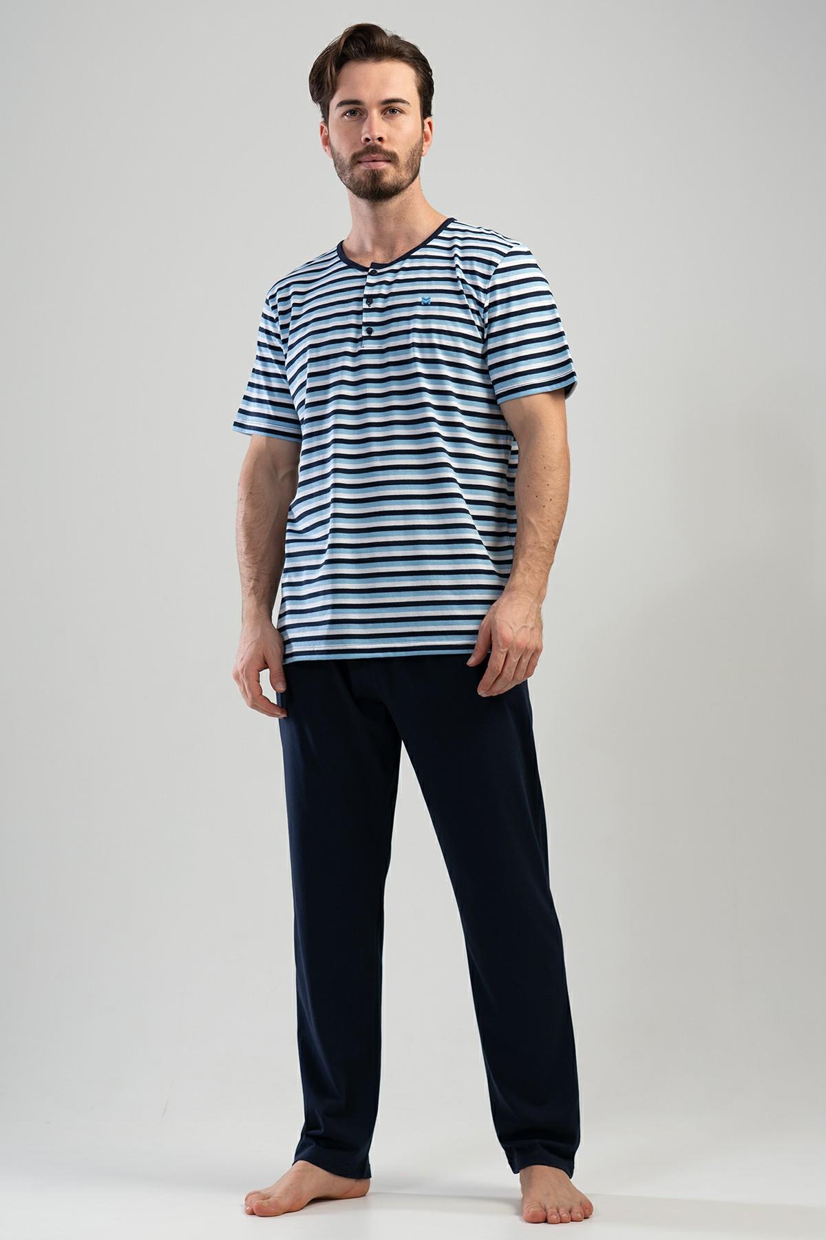 Vienetta 1112000000 Erkek Kısa Kollu Büyük Beden Pijama Takımı