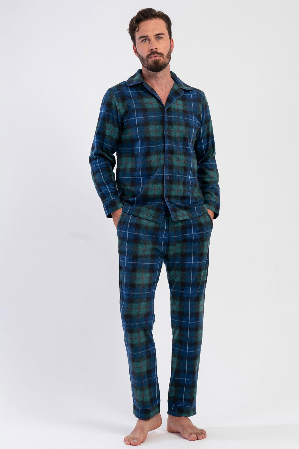 Vienetta 1618371134 Erkek Uzun Kollu Polar Pijama Takımı