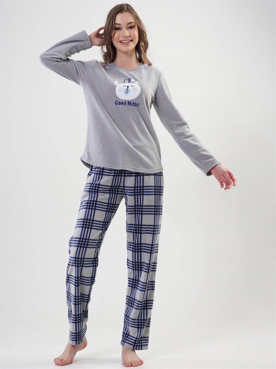 Vienetta 2010180282-B Kadın Polar Uzun Kollu Pijama Takımı