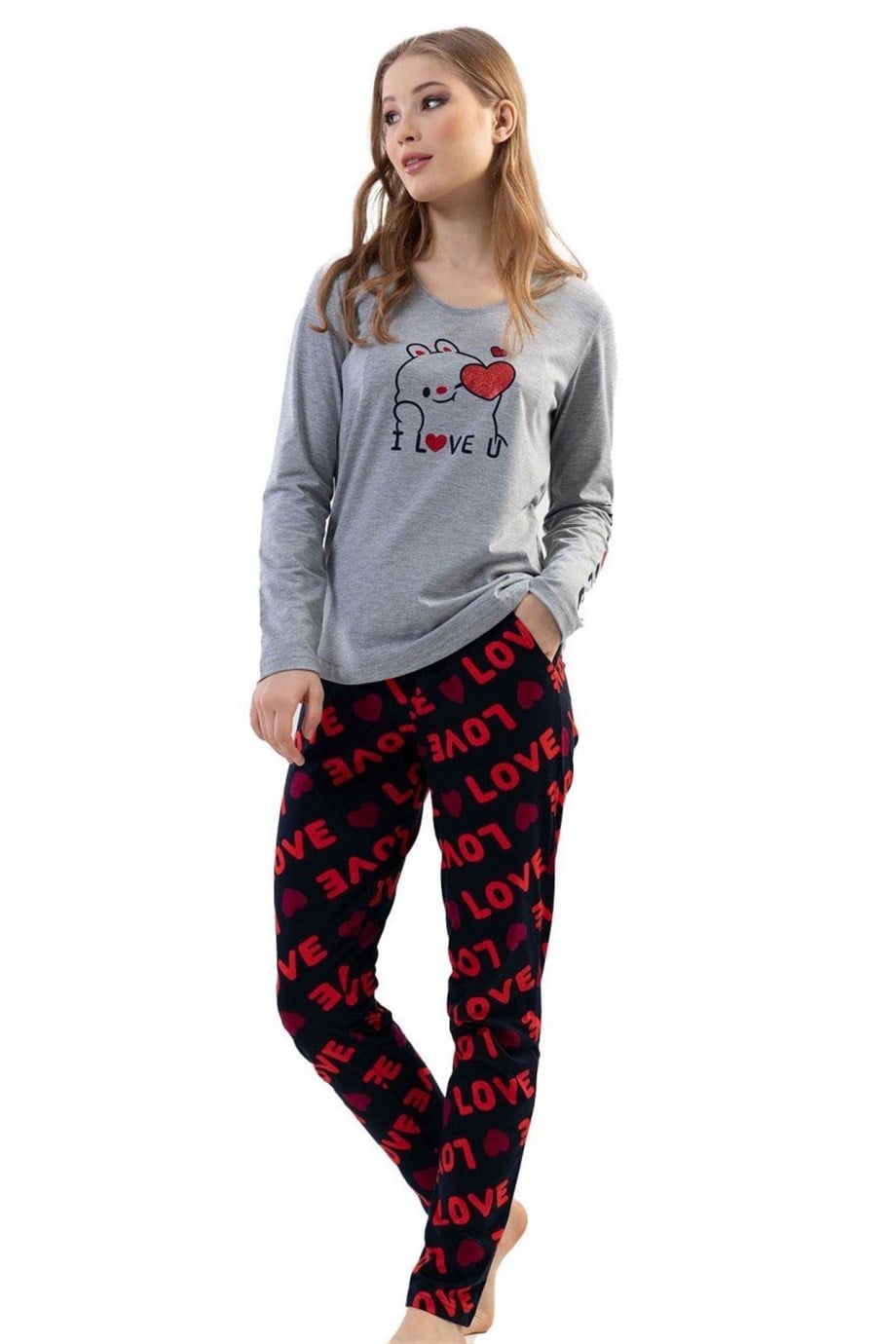 Vienetta 2010753235 Kadın Uzun Kollu Pijama Takımı