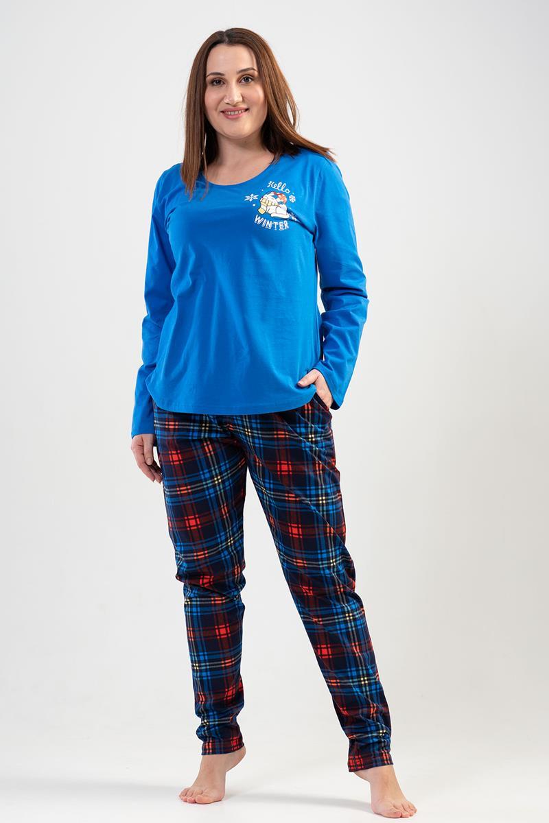 Vienetta 2010930503 Kadın Büyük Beden Uzun Kollu Pijama Takımı