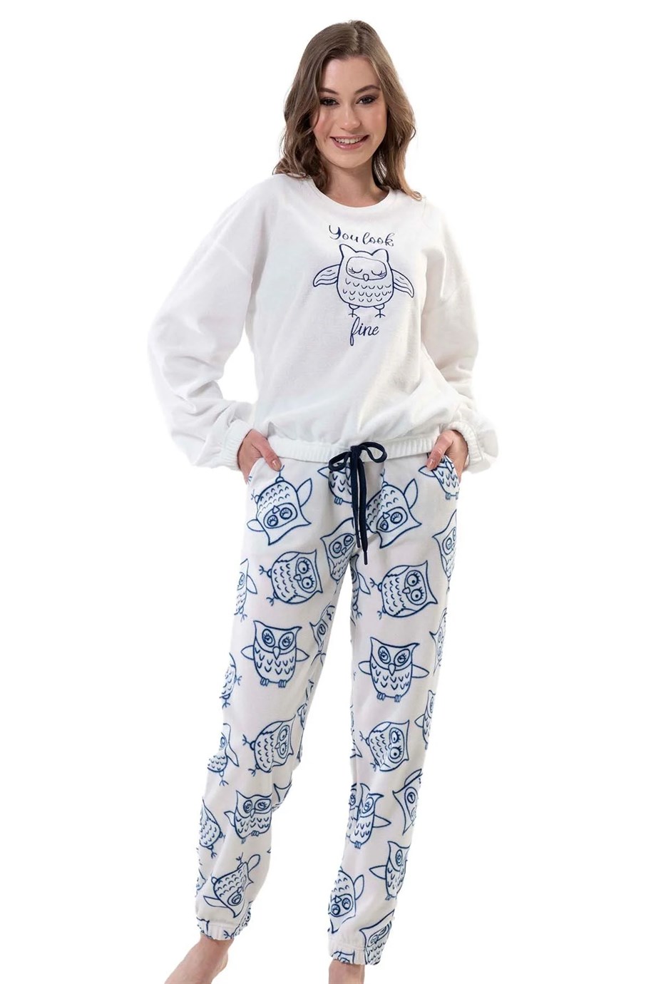 Vienetta 2020200358 Kadın Polar Uzun Kollu Pijama Takımı