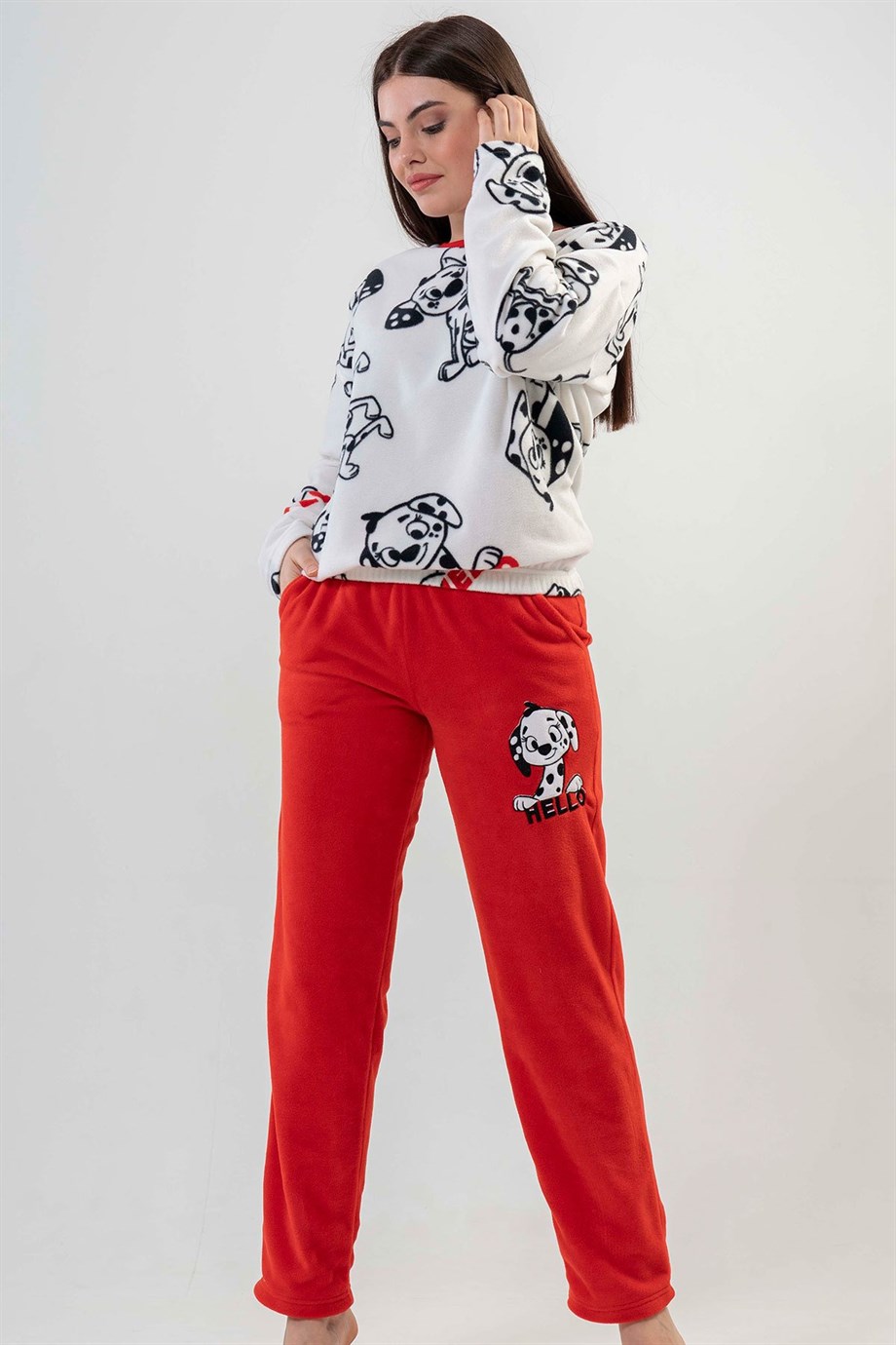 Vienetta 2030410356 Kadın Polar Uzun Kollu Pijama Takımı