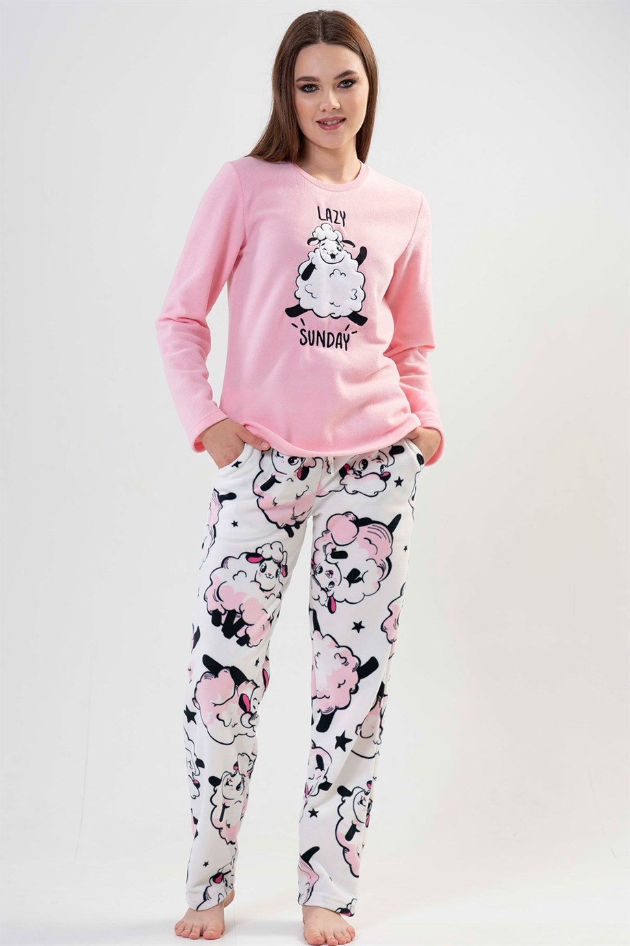 Vienetta Kadın Polar Uzun Kollu Pijama Takımı 2030490218 | Gloris