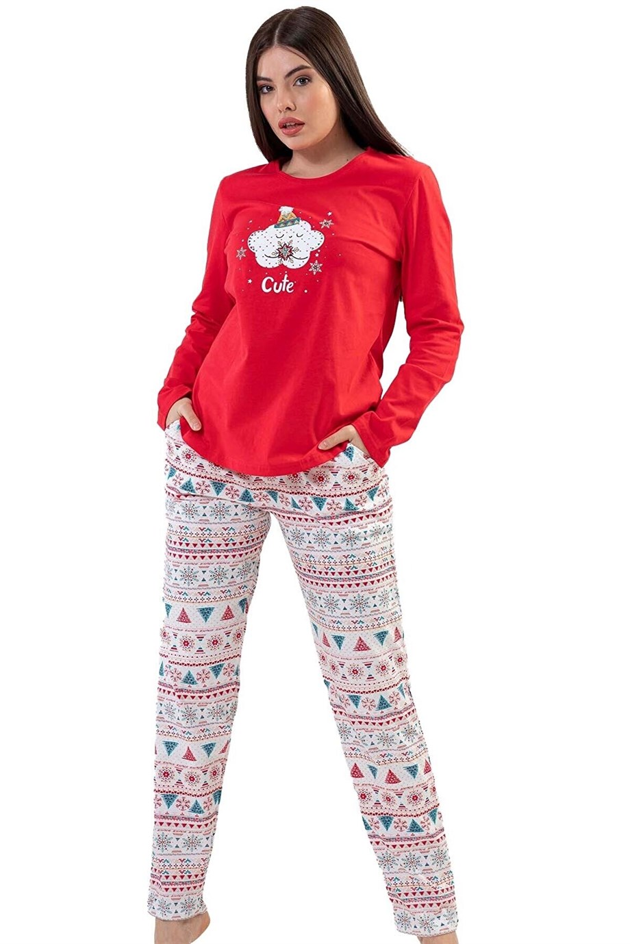 Vienetta 2030983820 Kadın Uzun Kollu Pijama Takımı