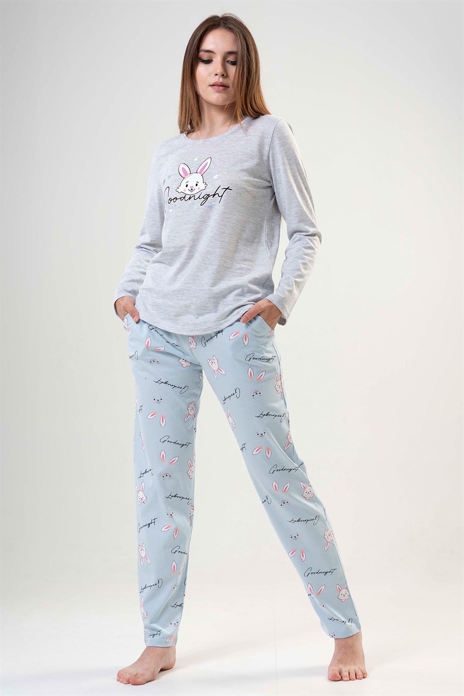 Vienetta 2031404715 Kadın Uzun Kollu Pijama Takımı