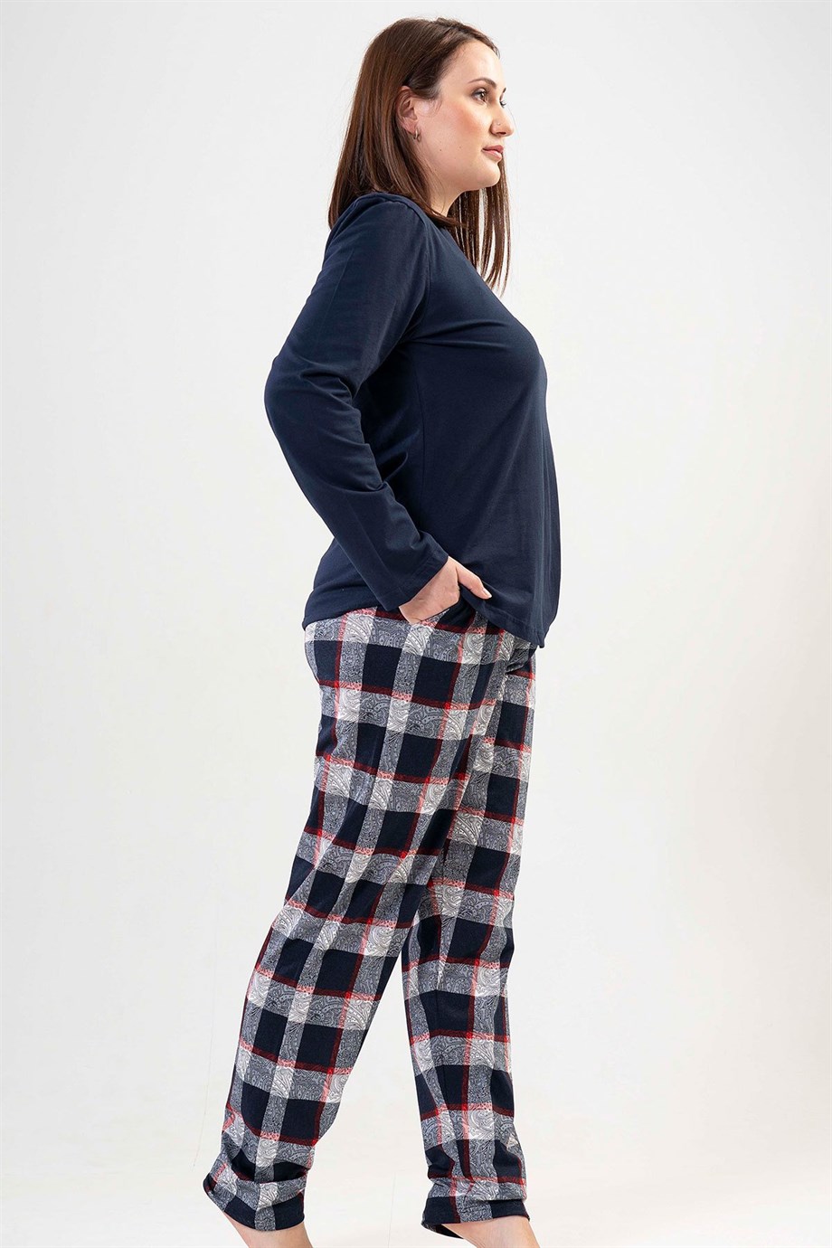 Vienetta 2031510560 Kadın Büyük Beden Uzun Kollu Pijama Takımı