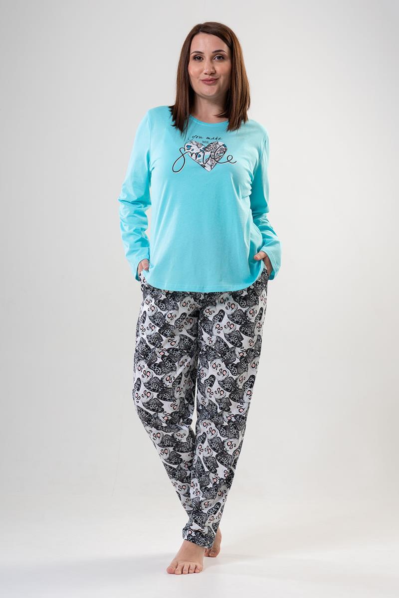 Vienetta 2031640558 Kadın Büyük Beden Uzun Kollu Pijama Takımı