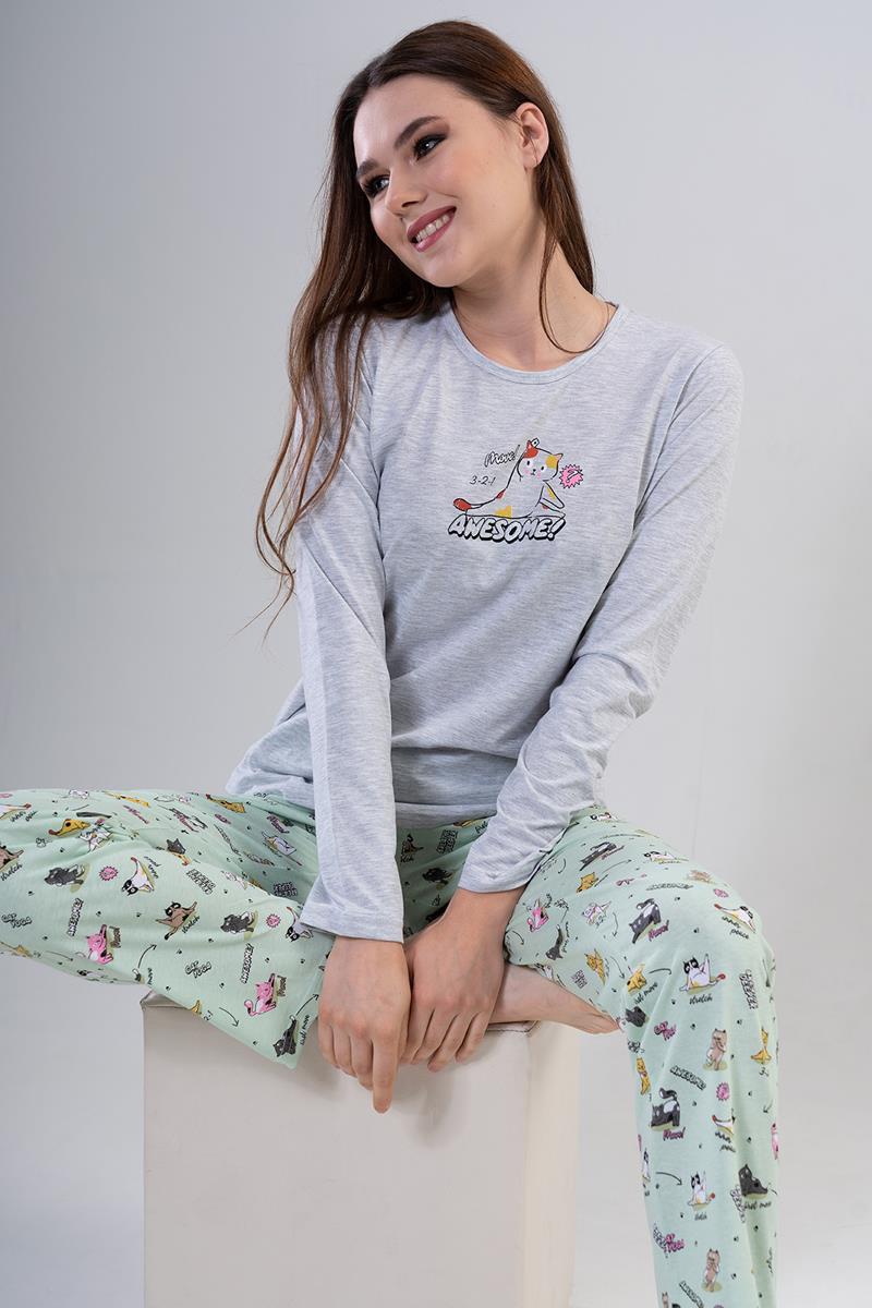 Vienetta 2040418330 Kadın Uzun Kollu Pijama Takımı